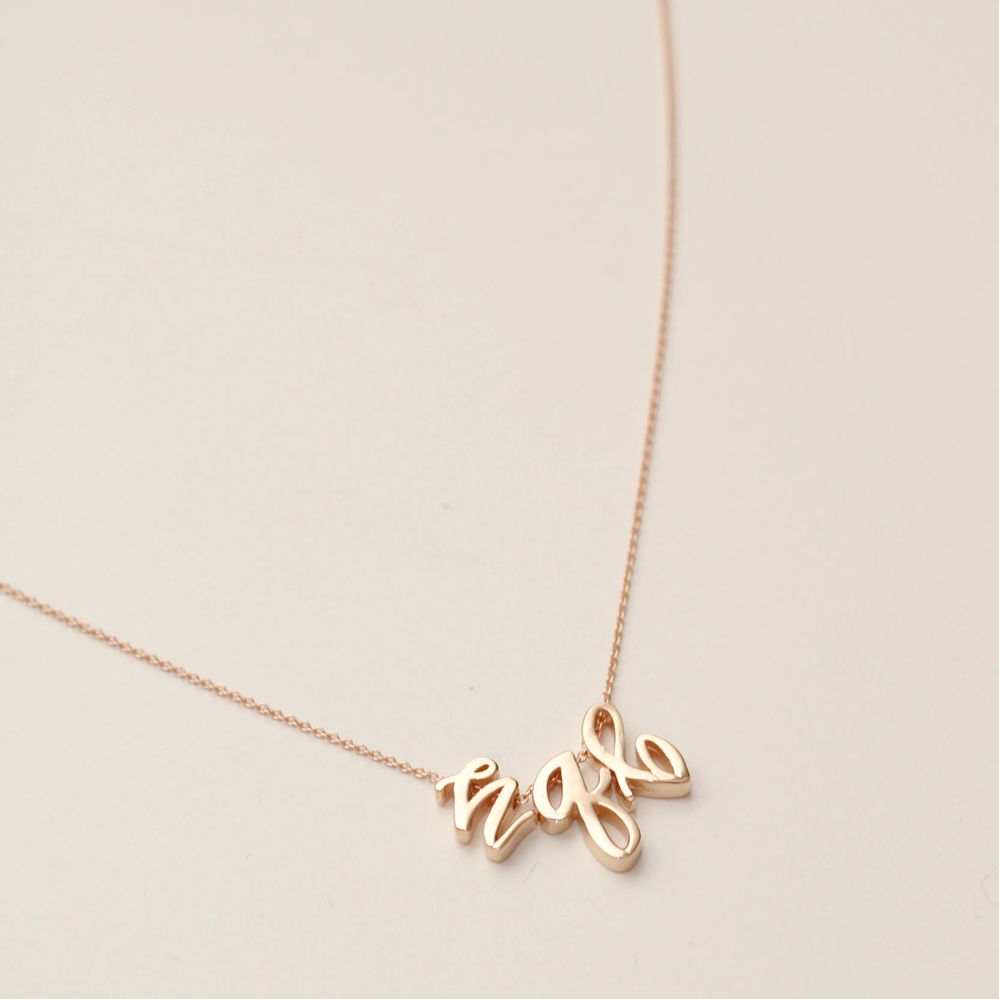 Mini Love Letter Necklace (Rose Gold)