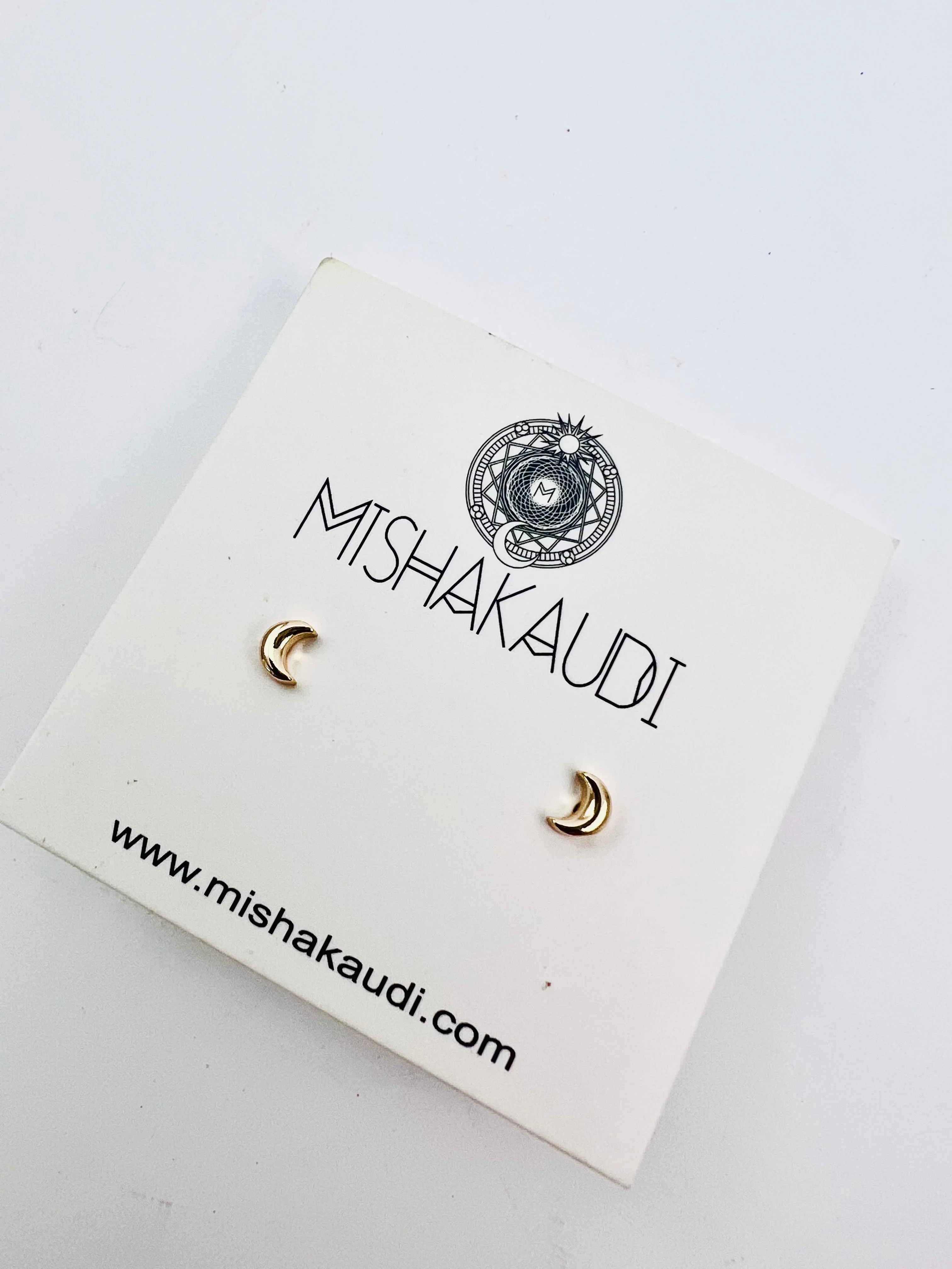 Mini Moon Post Earrings