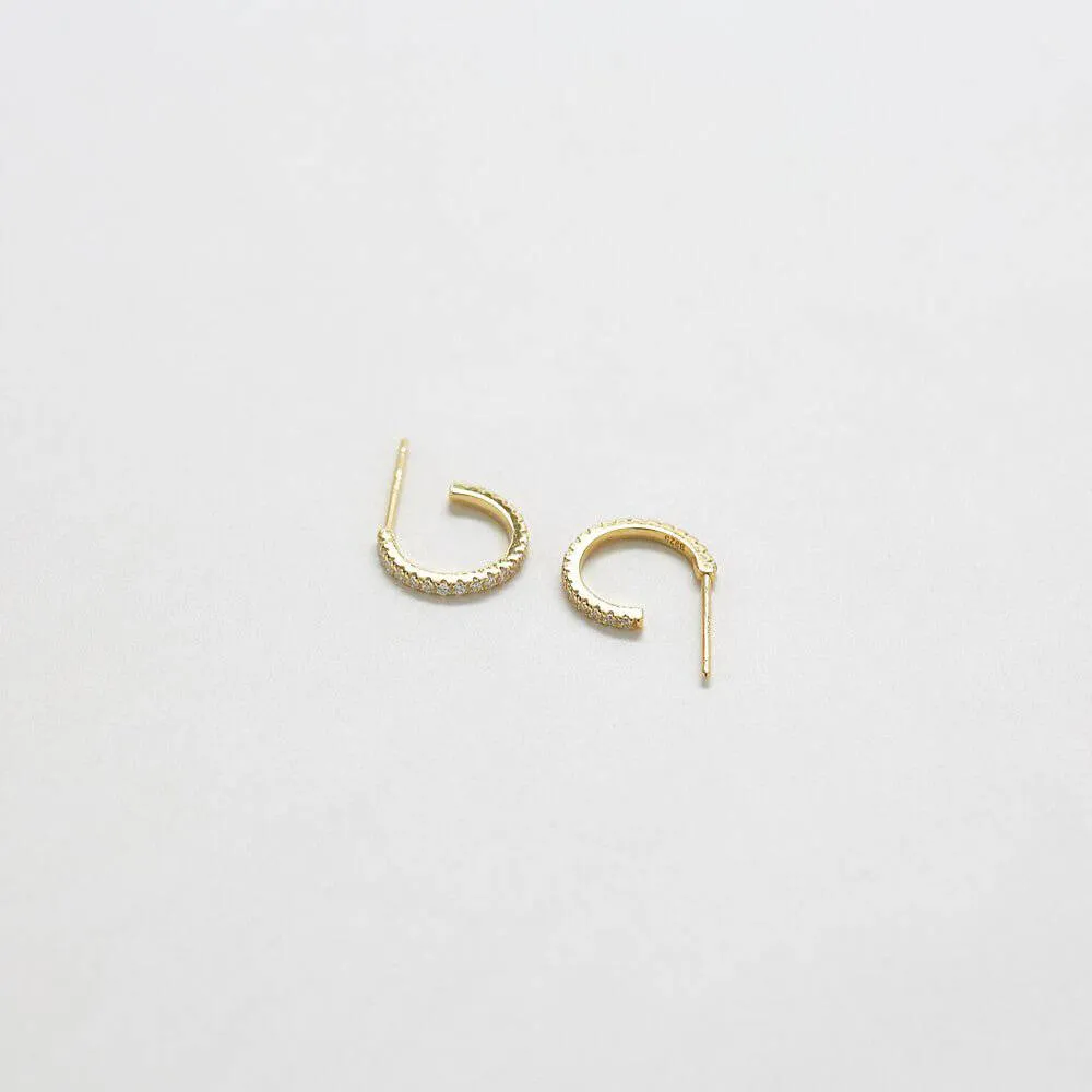 Mini Pave Gold Hoop
