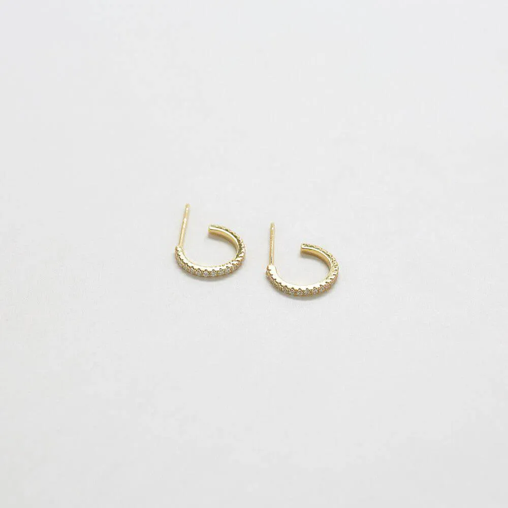 Mini Pave Gold Hoop