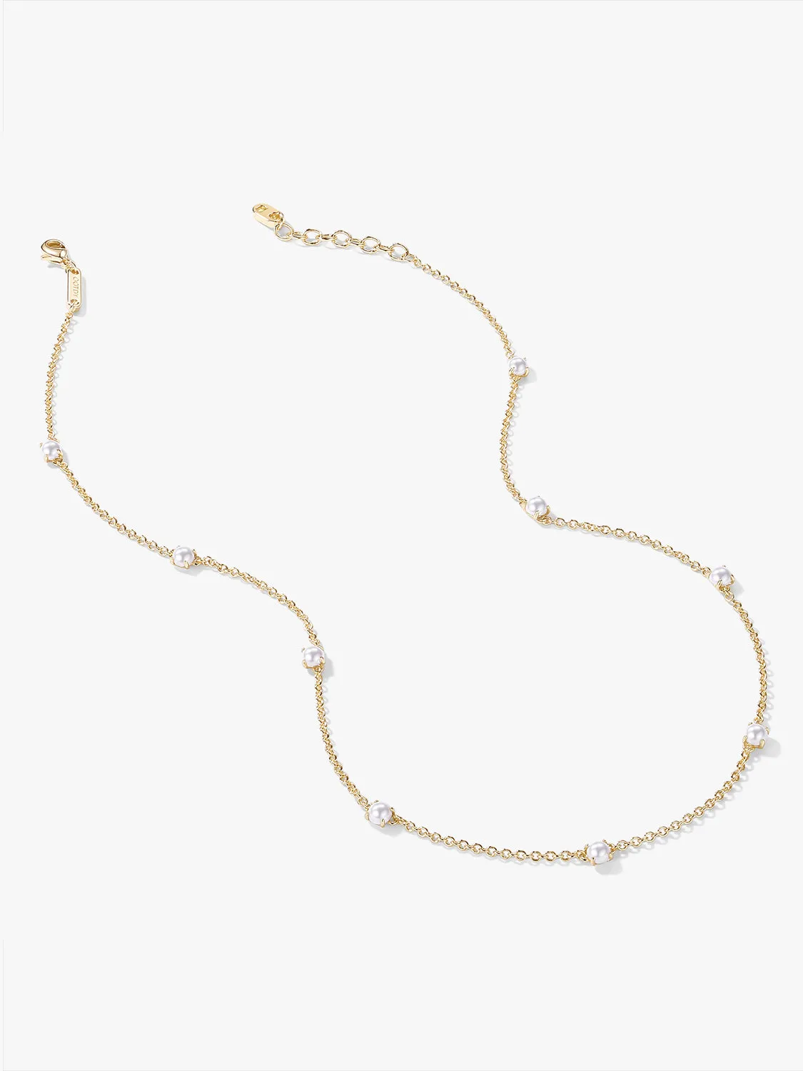 Mini Pearl Station Necklace