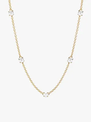 Mini Pearl Station Necklace