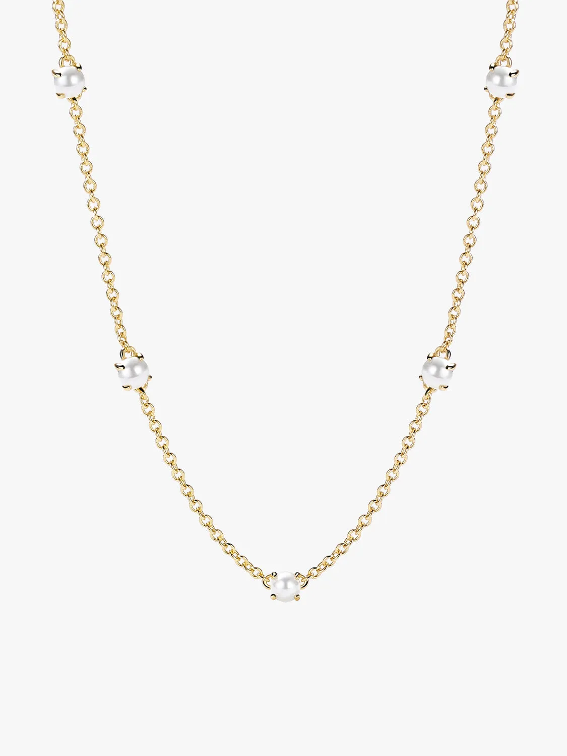 Mini Pearl Station Necklace