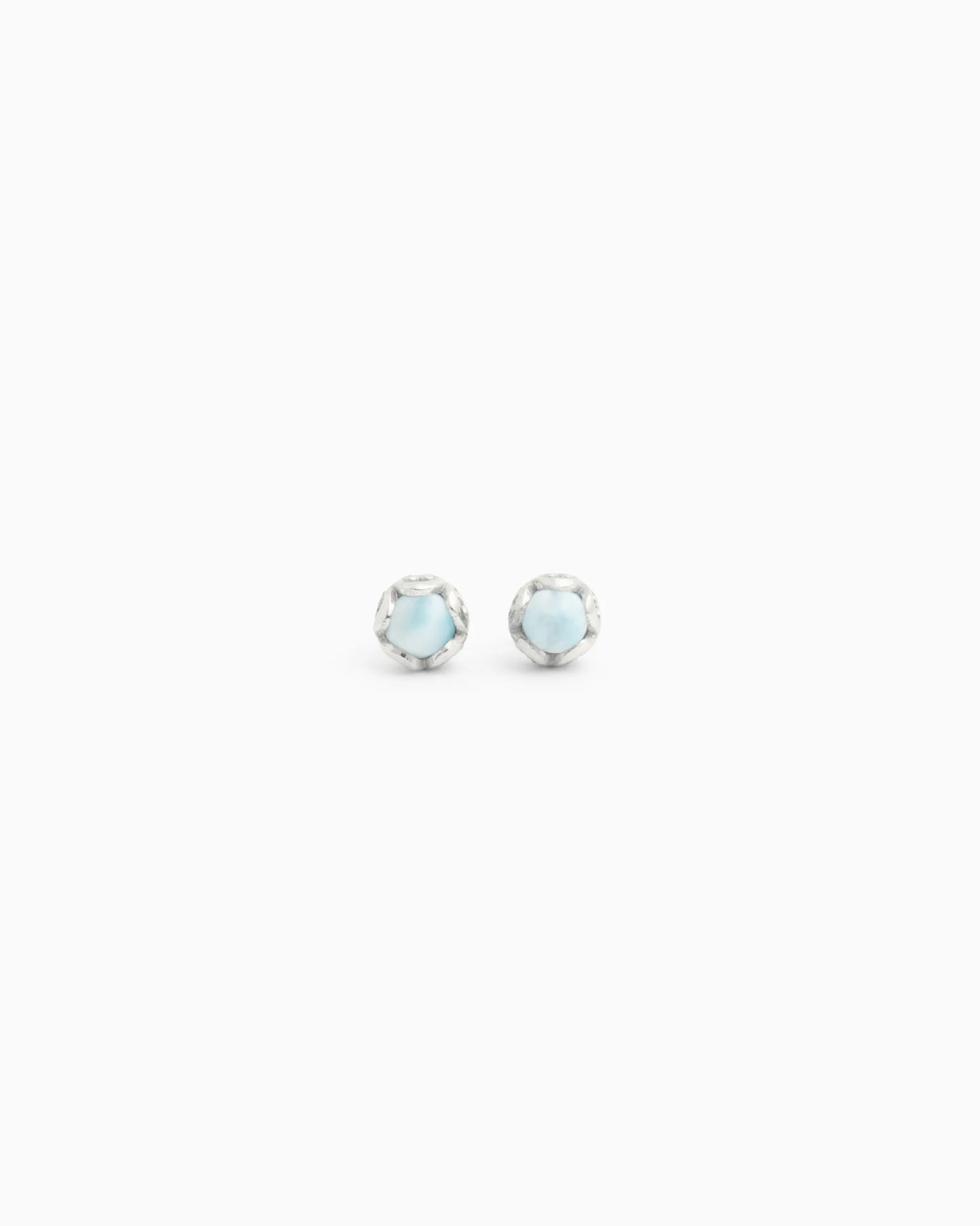 Mini Princess Petroglyph Stud Earrings - Larimar