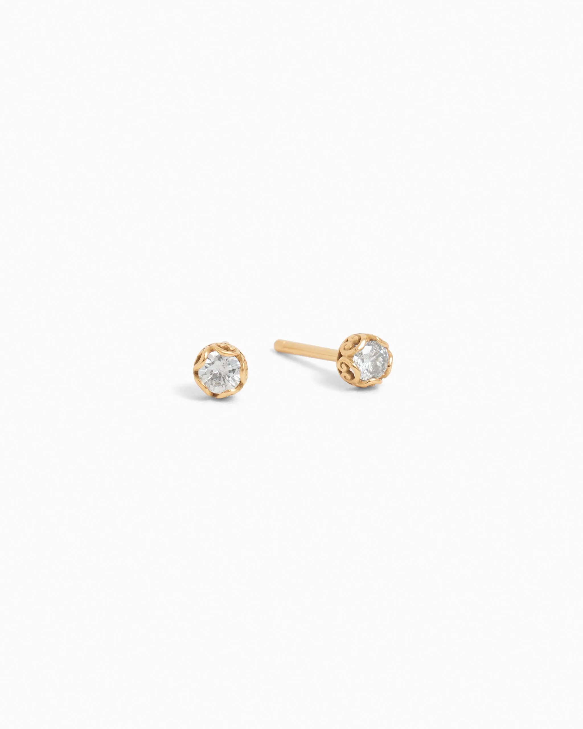 Mini Princess Petroglyph Studs - Diamond
