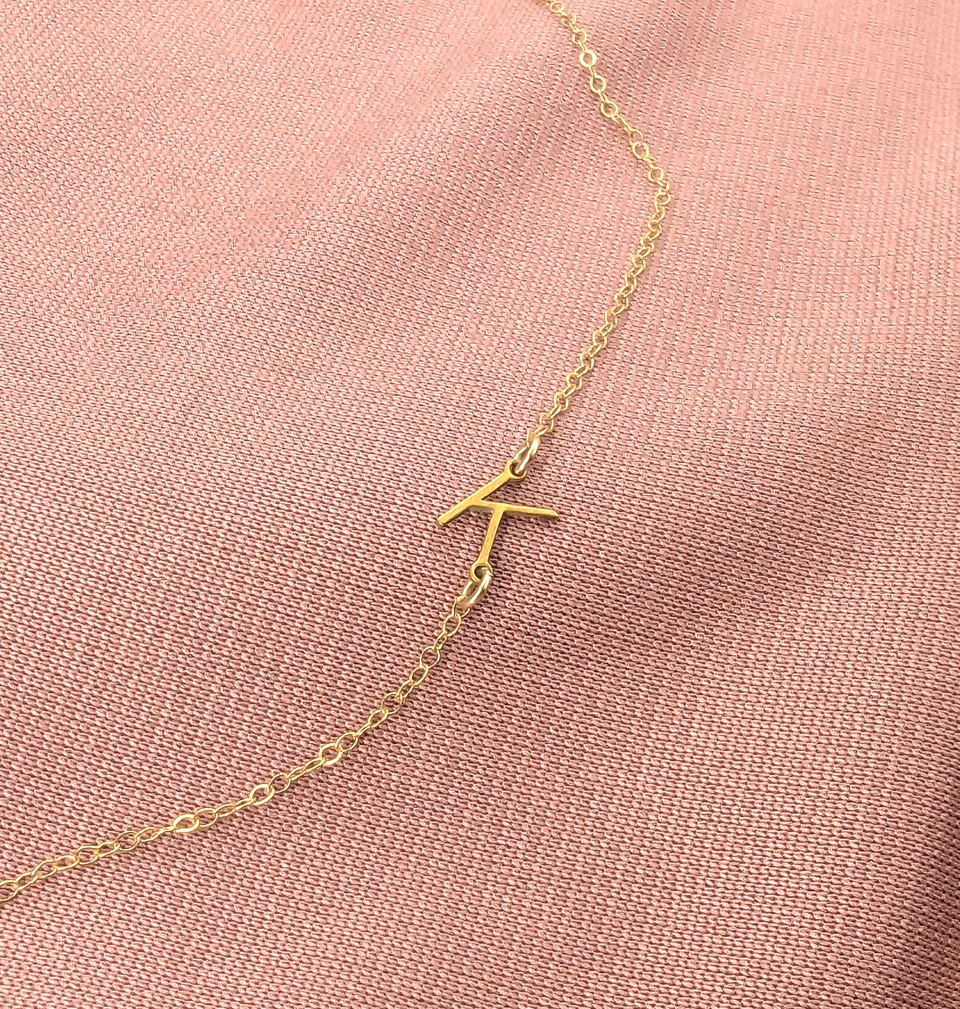 Mini Sideways Initial Necklace