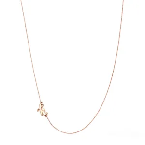 Mini Sideways Love Letter Necklace (Rose Gold)