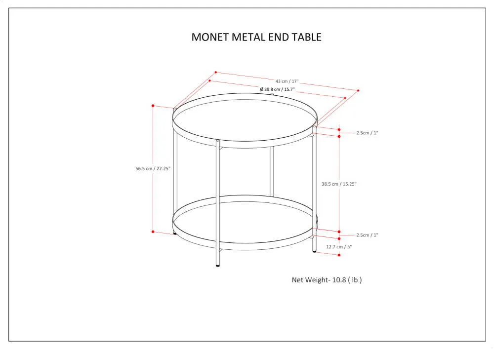 Monet Metal End Table