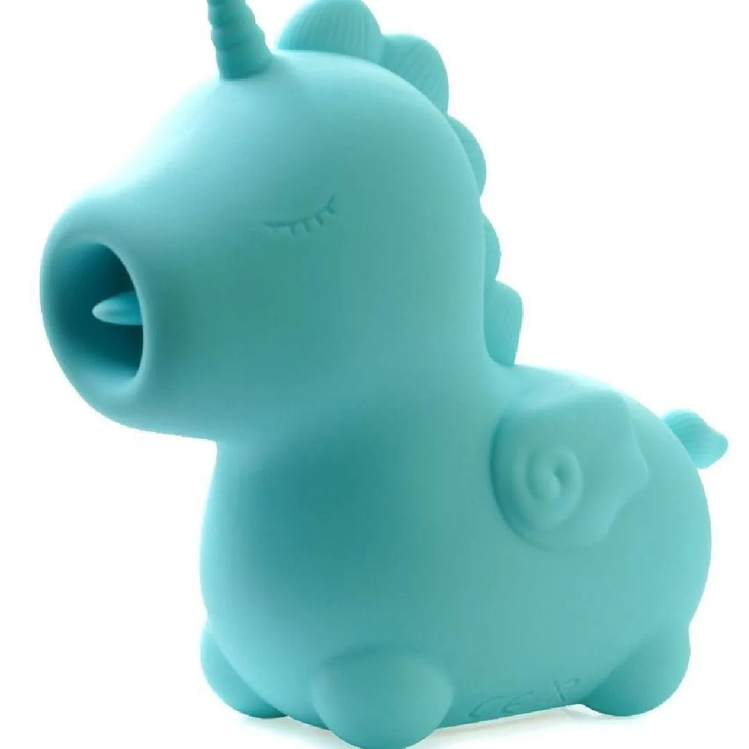 Mount n Peak Unicorn Shaped Flickering Tongue Clitoral Vibrator - Blue