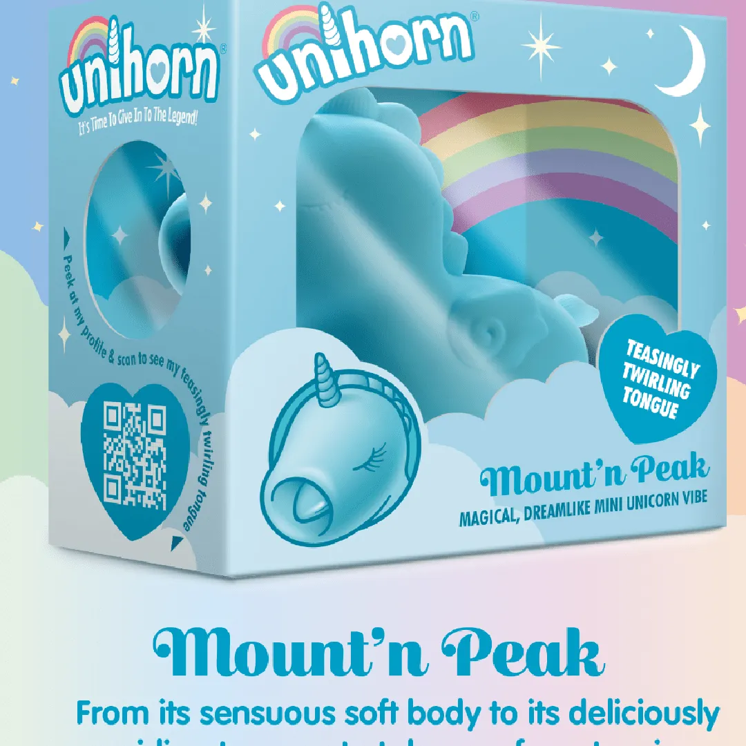 Mount n Peak Unicorn Shaped Flickering Tongue Clitoral Vibrator - Blue
