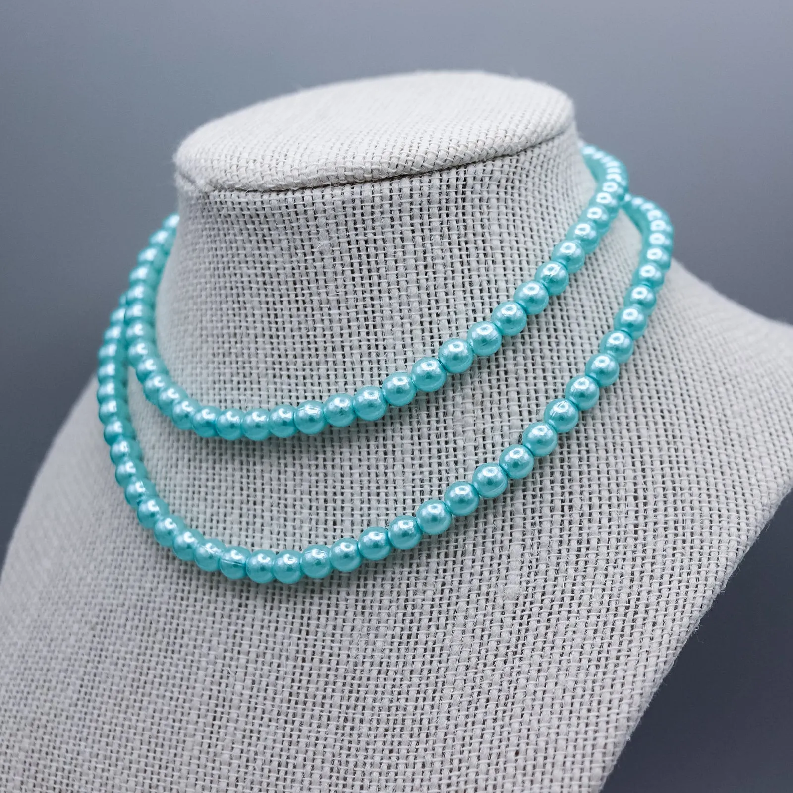 MTO | Necklace | Dainty Faux Pearl | Seafoam