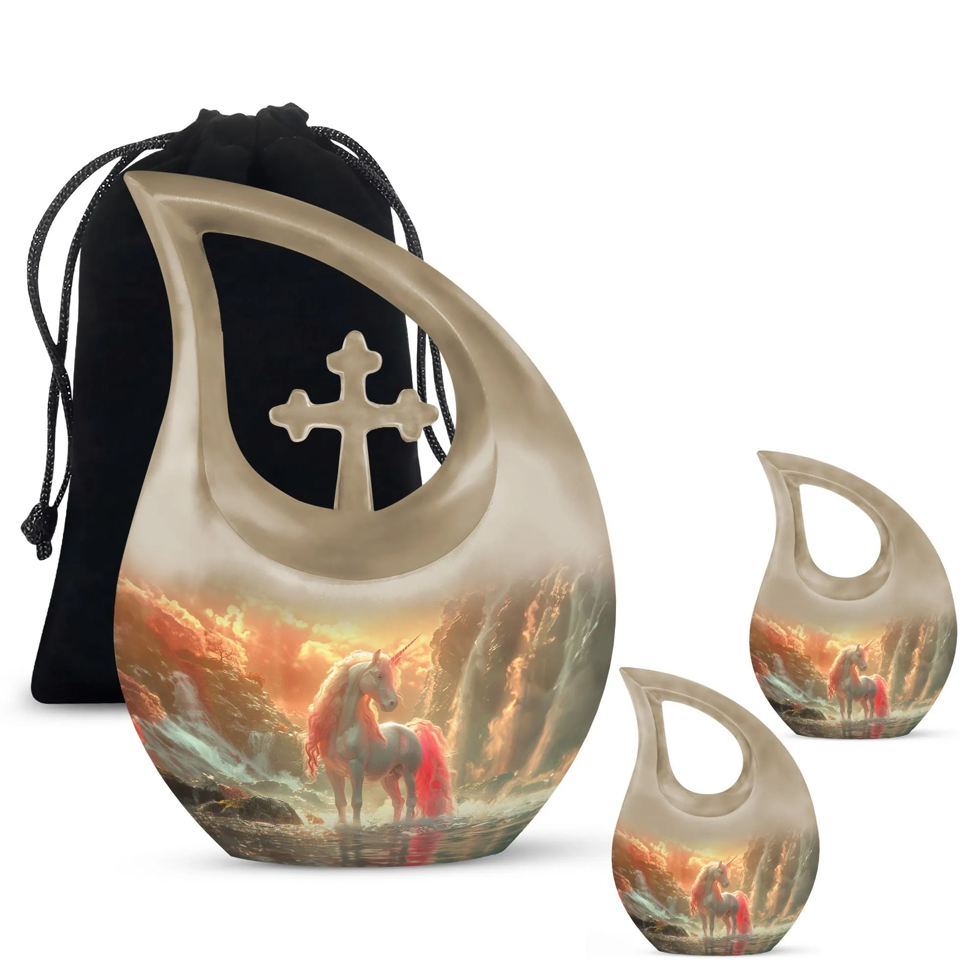Mystical Dawn Unicorn - Unicorn Urn Memorial, Funeral Shape Urn