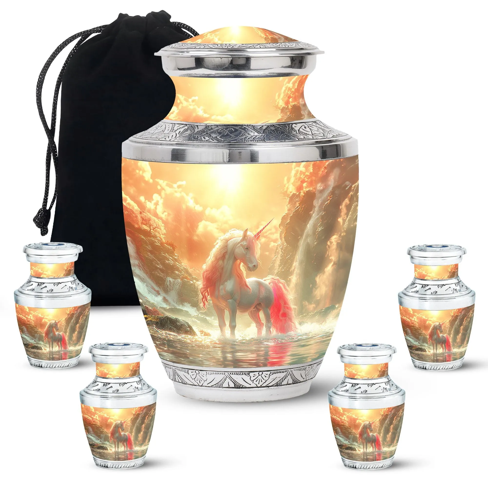 Mystical Dawn Unicorn - Unicorn Urn Memorial, Funeral Shape Urn