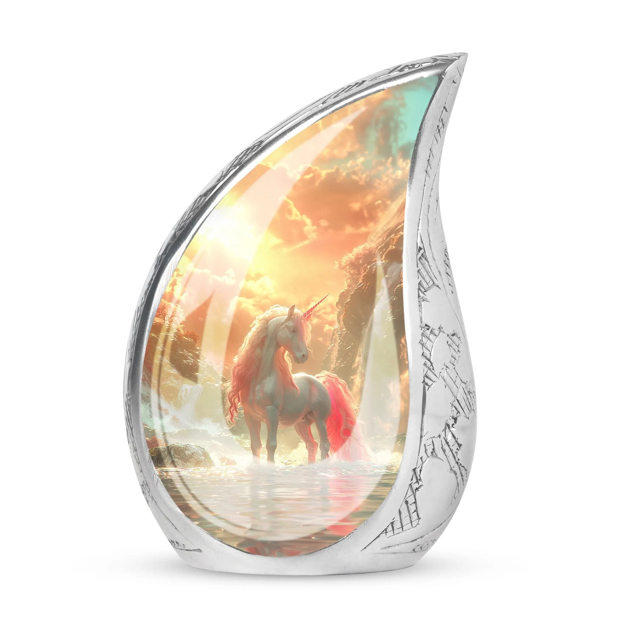 Mystical Dawn Unicorn - Unicorn Urn Memorial, Funeral Shape Urn