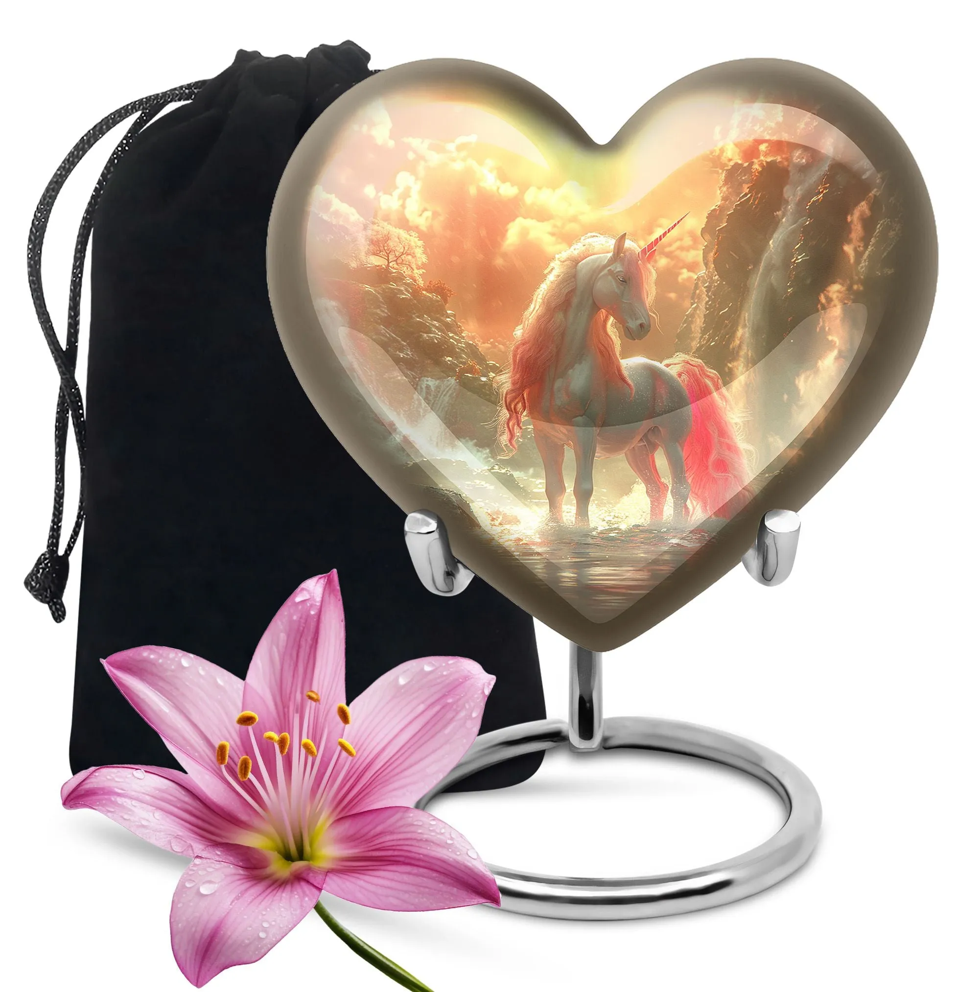 Mystical Dawn Unicorn - Unicorn Urn Memorial, Funeral Shape Urn