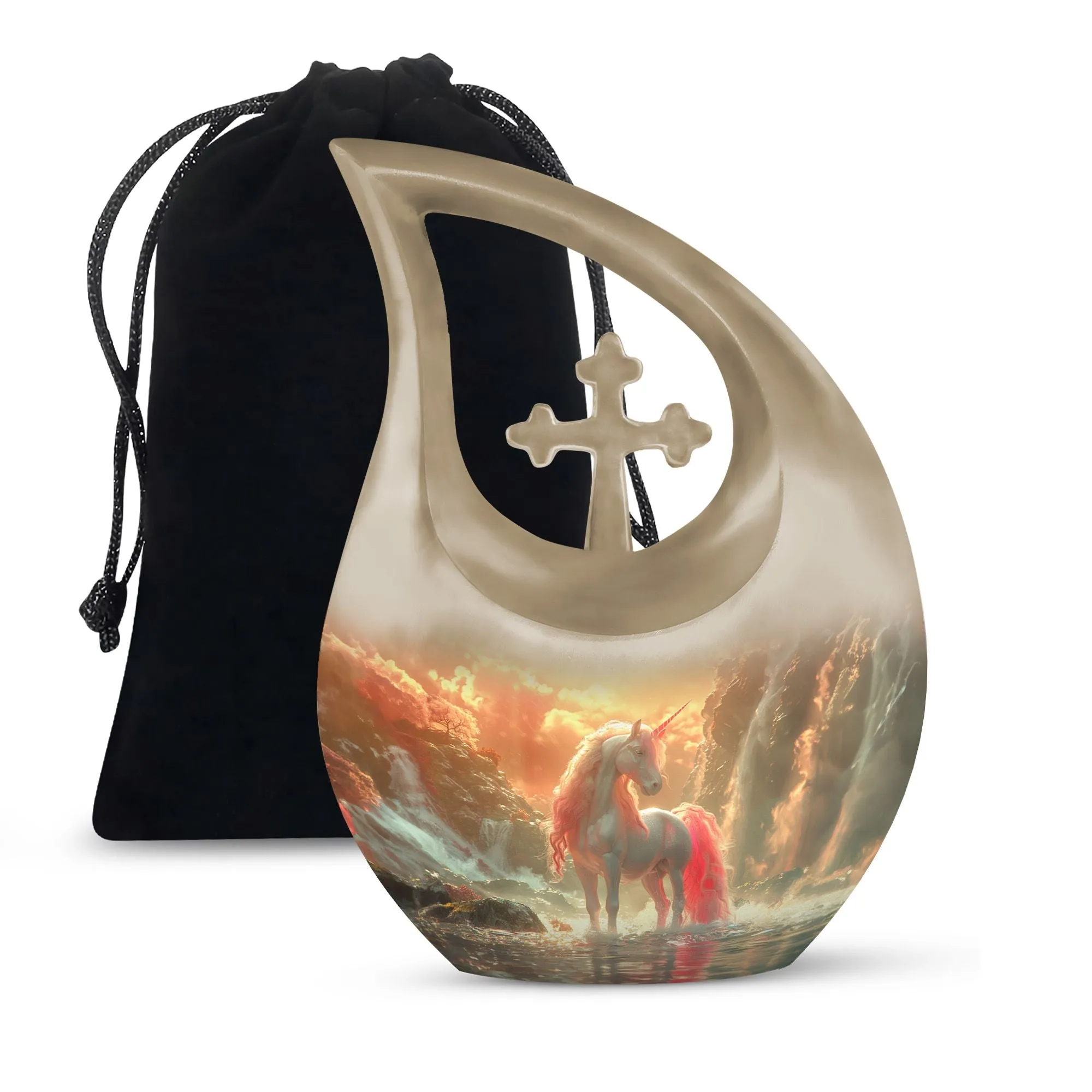 Mystical Dawn Unicorn - Unicorn Urn Memorial, Funeral Shape Urn