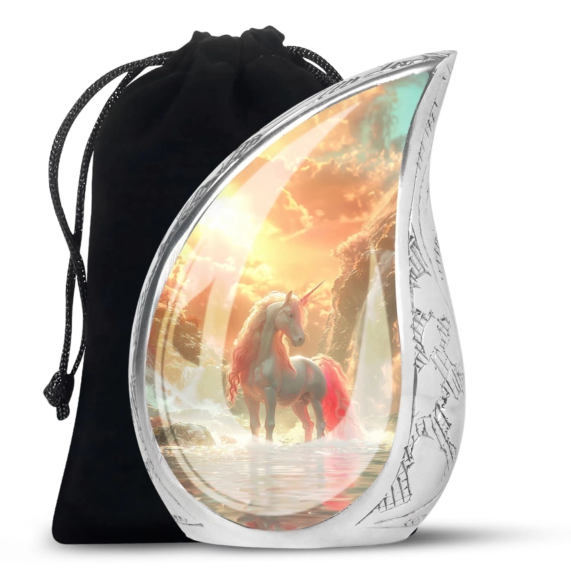 Mystical Dawn Unicorn - Unicorn Urn Memorial, Funeral Shape Urn