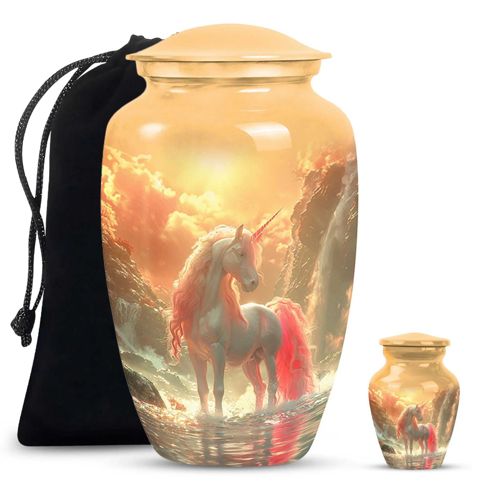 Mystical Dawn Unicorn - Unicorn Urn Memorial, Funeral Shape Urn