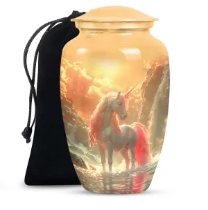 Mystical Dawn Unicorn - Unicorn Urn Memorial, Funeral Shape Urn