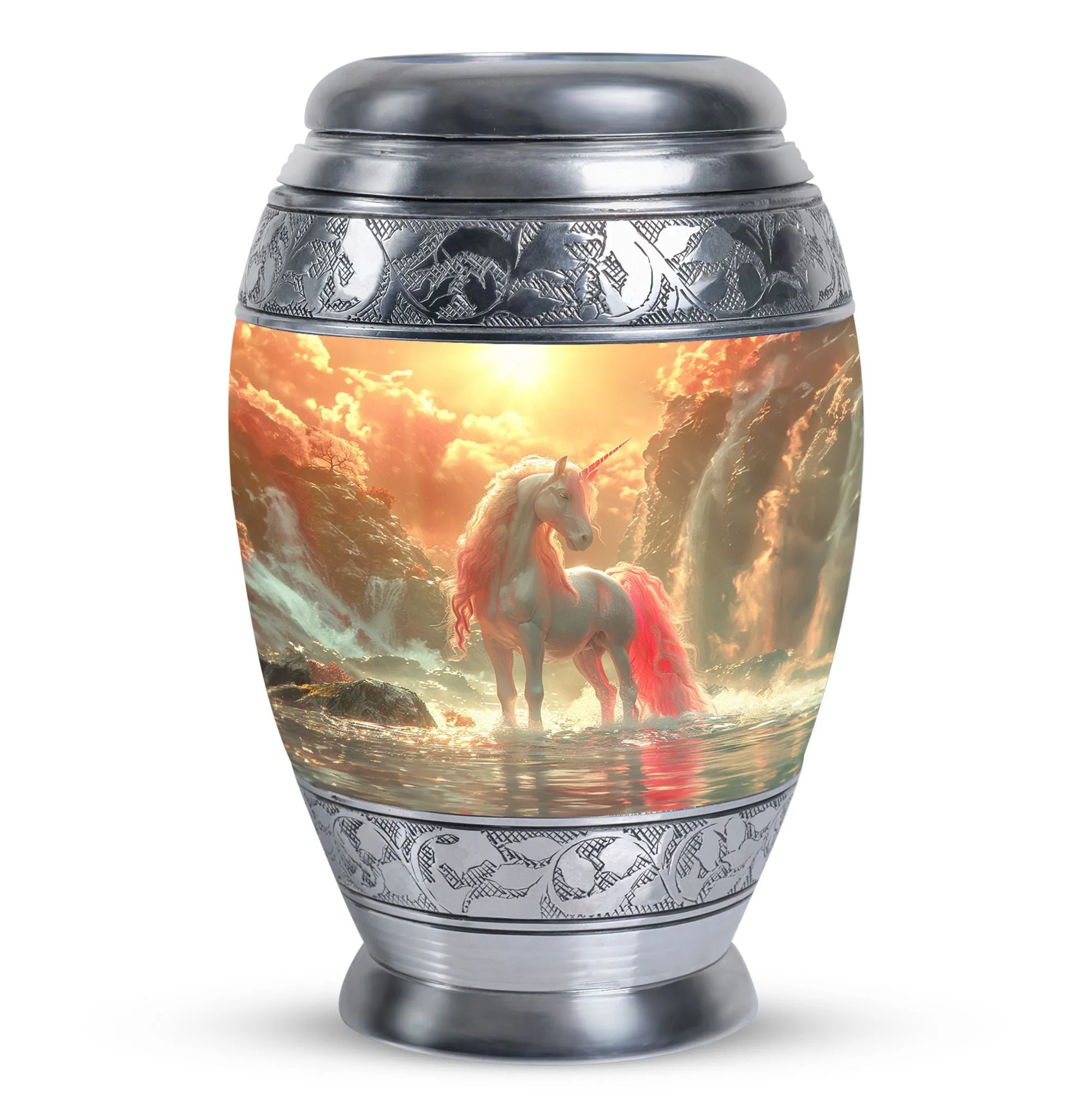 Mystical Dawn Unicorn - Unicorn Urn Memorial, Funeral Shape Urn