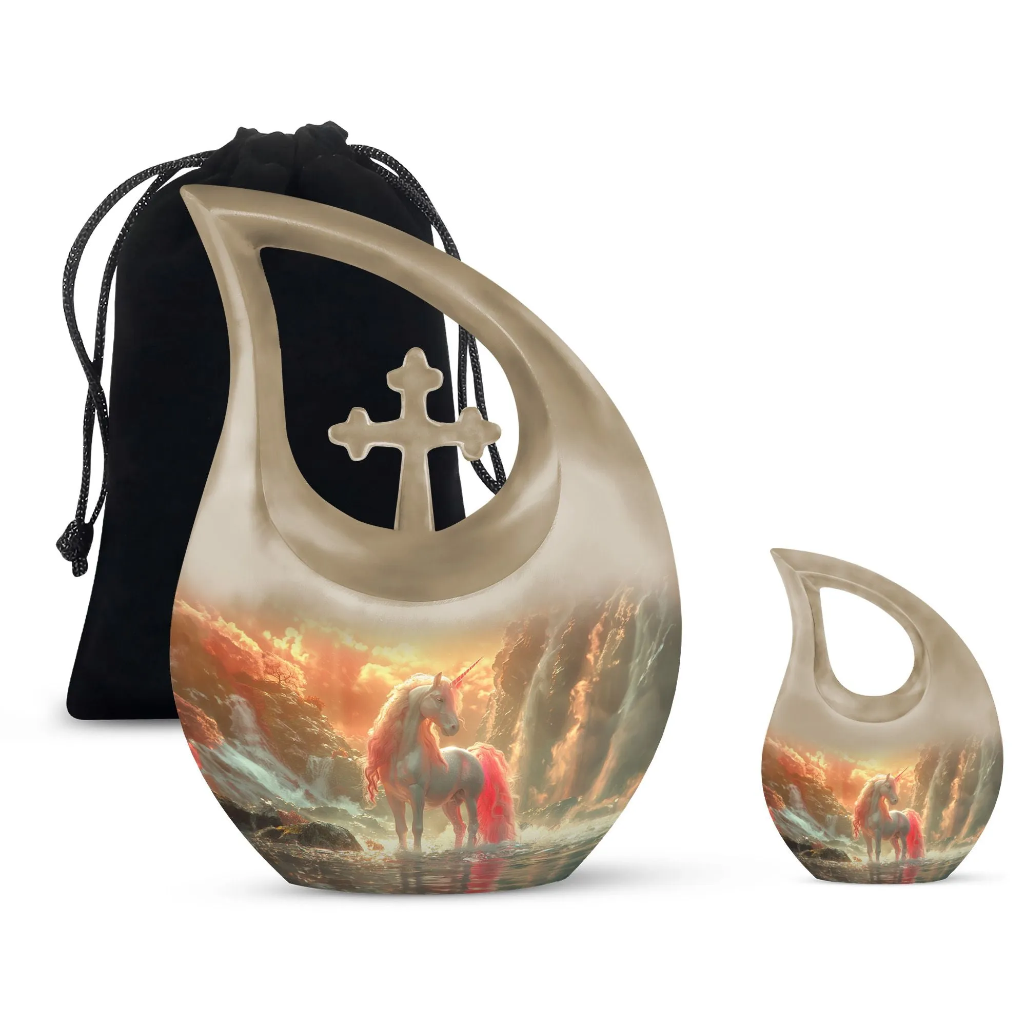 Mystical Dawn Unicorn - Unicorn Urn Memorial, Funeral Shape Urn