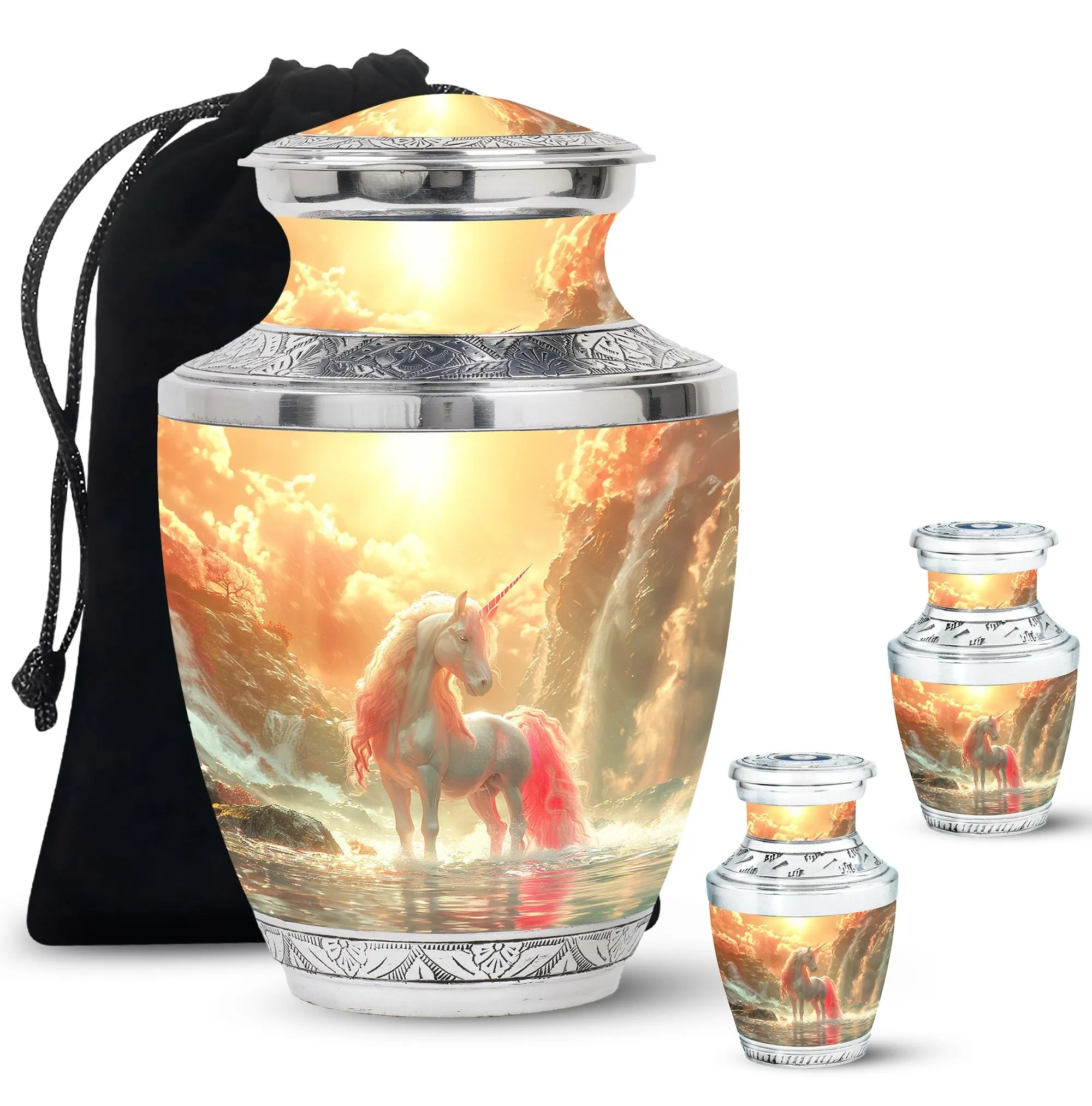 Mystical Dawn Unicorn - Unicorn Urn Memorial, Funeral Shape Urn