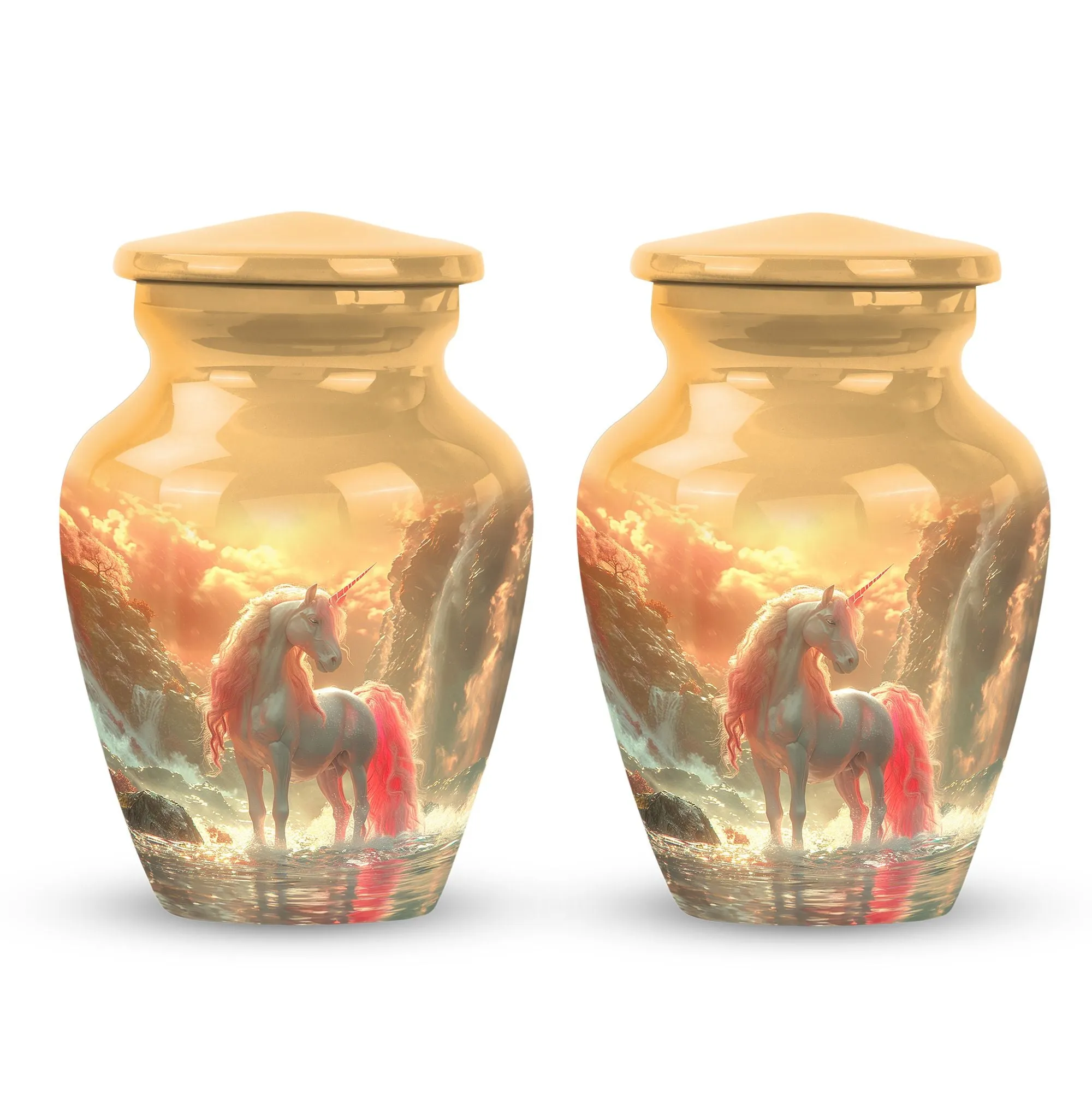Mystical Dawn Unicorn - Unicorn Urn Memorial, Funeral Shape Urn