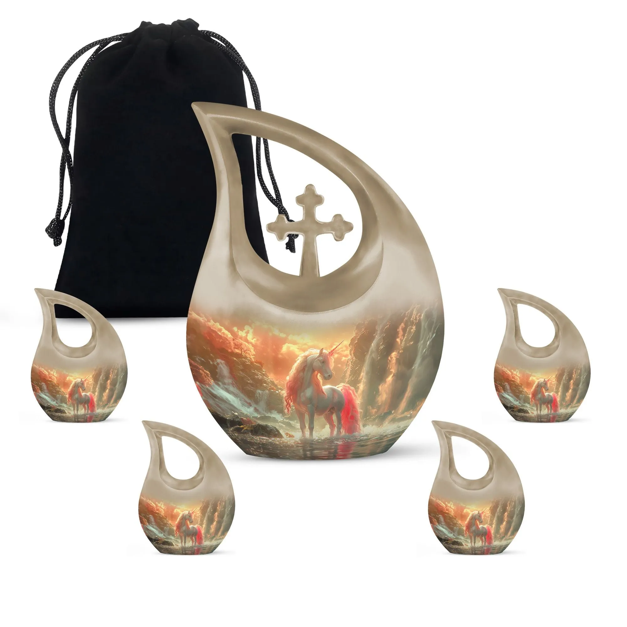 Mystical Dawn Unicorn - Unicorn Urn Memorial, Funeral Shape Urn