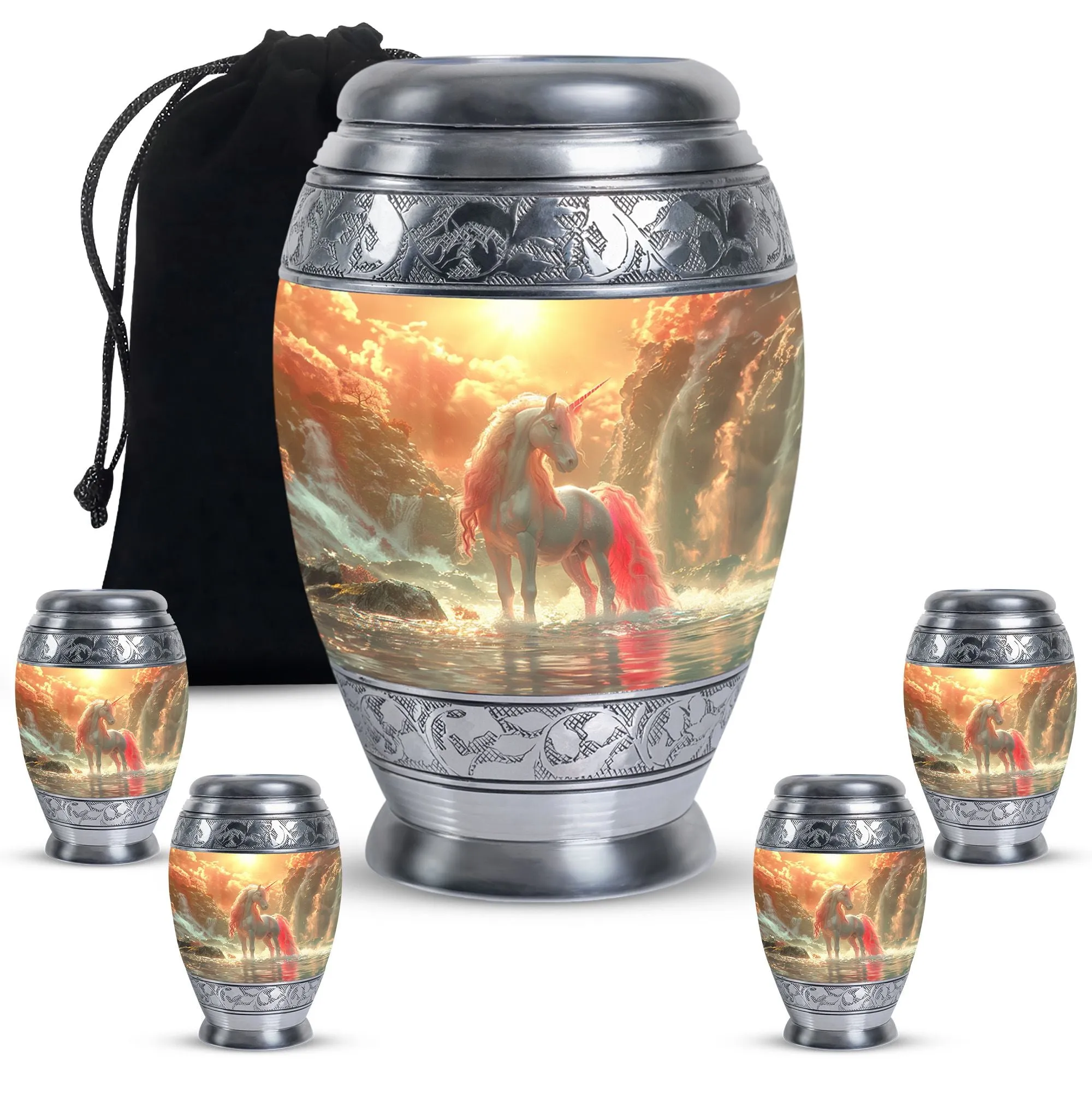 Mystical Dawn Unicorn - Unicorn Urn Memorial, Funeral Shape Urn