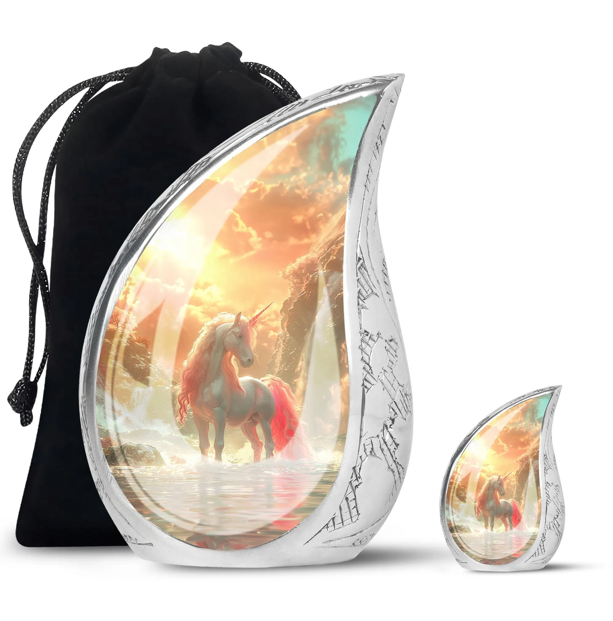 Mystical Dawn Unicorn - Unicorn Urn Memorial, Funeral Shape Urn