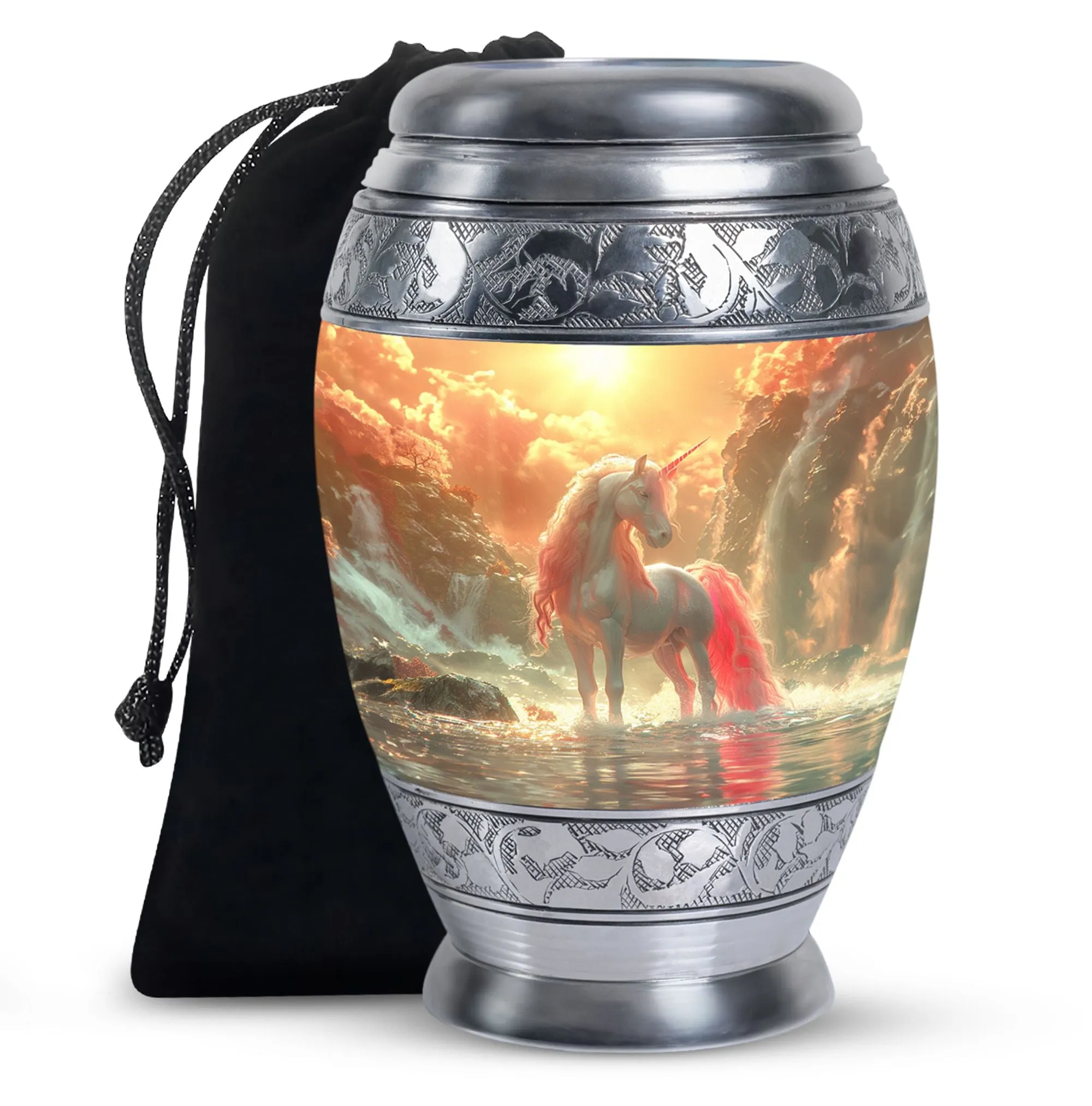 Mystical Dawn Unicorn - Unicorn Urn Memorial, Funeral Shape Urn