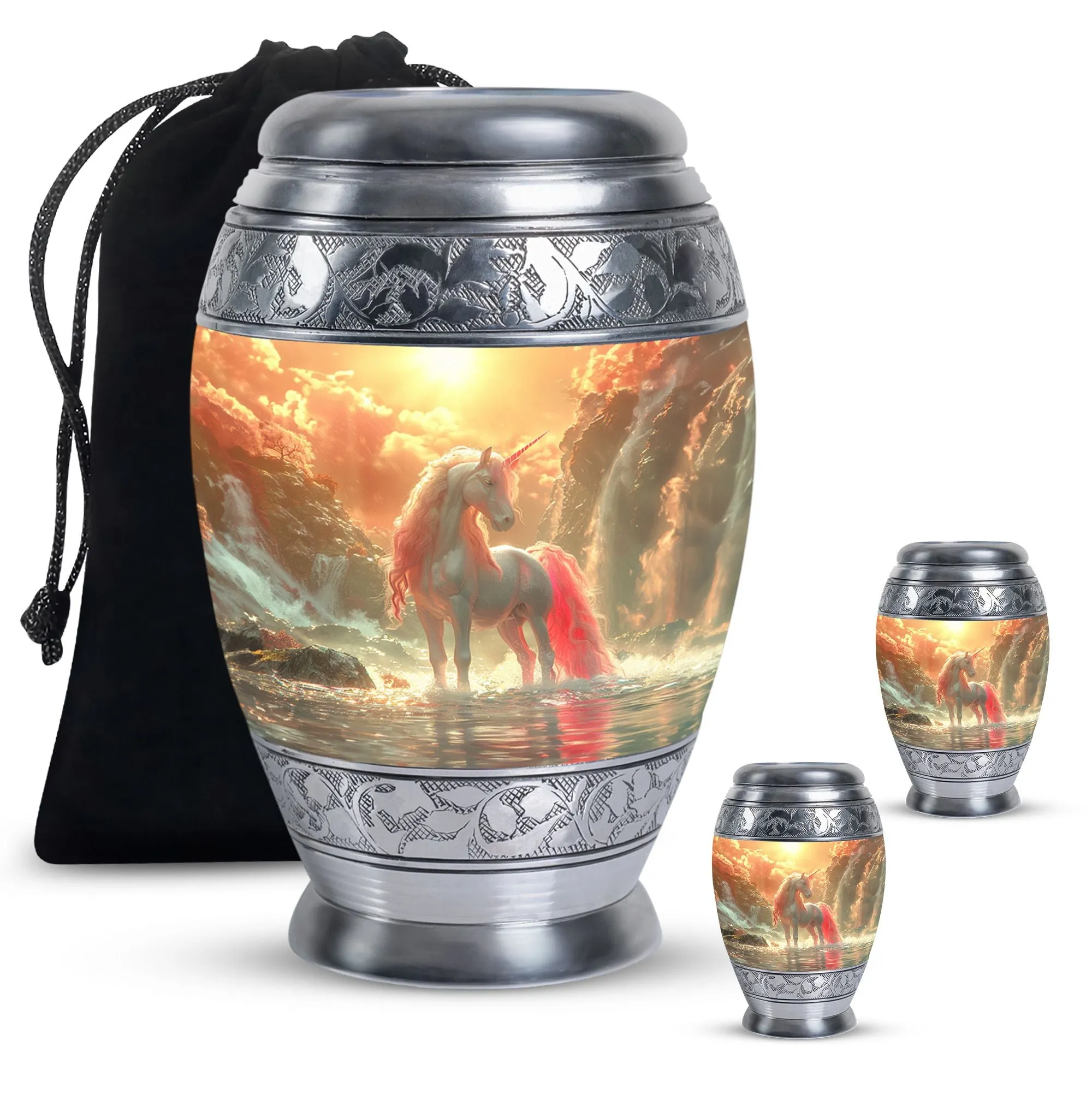 Mystical Dawn Unicorn - Unicorn Urn Memorial, Funeral Shape Urn