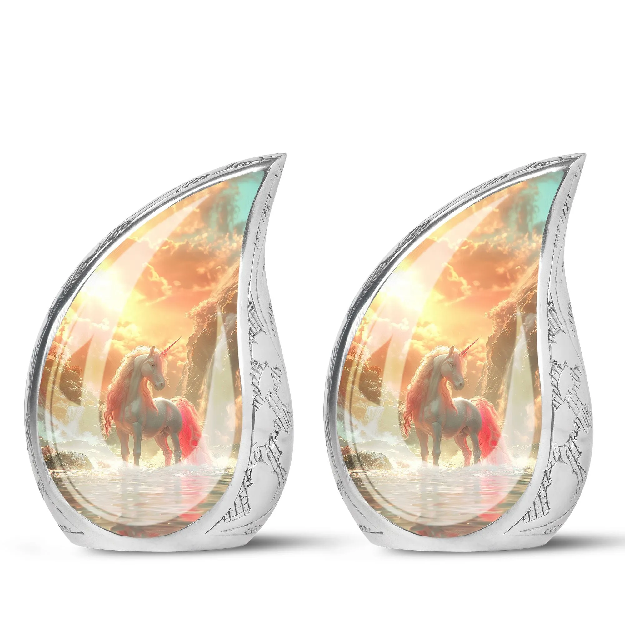Mystical Dawn Unicorn - Unicorn Urn Memorial, Funeral Shape Urn