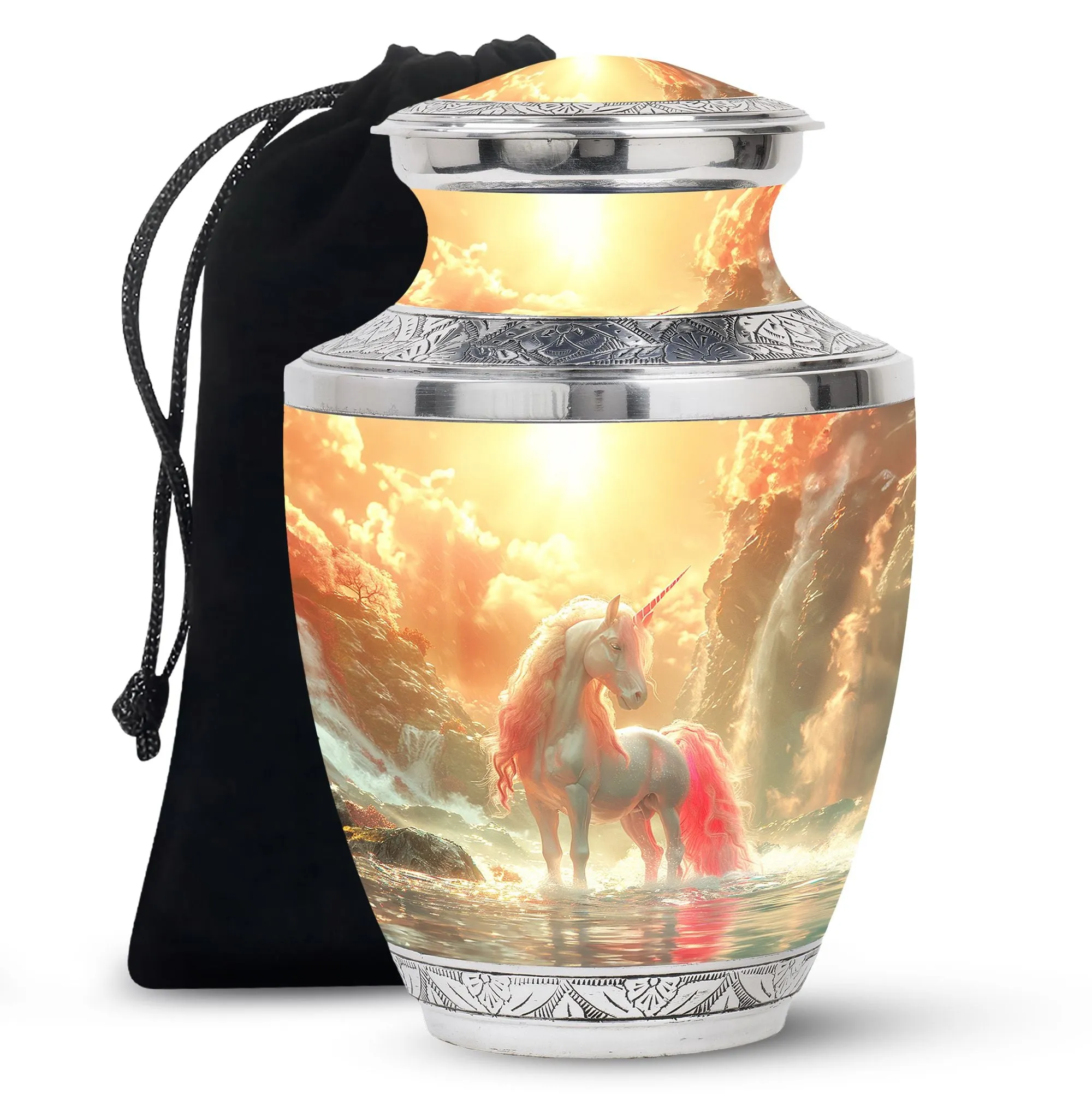 Mystical Dawn Unicorn - Unicorn Urn Memorial, Funeral Shape Urn