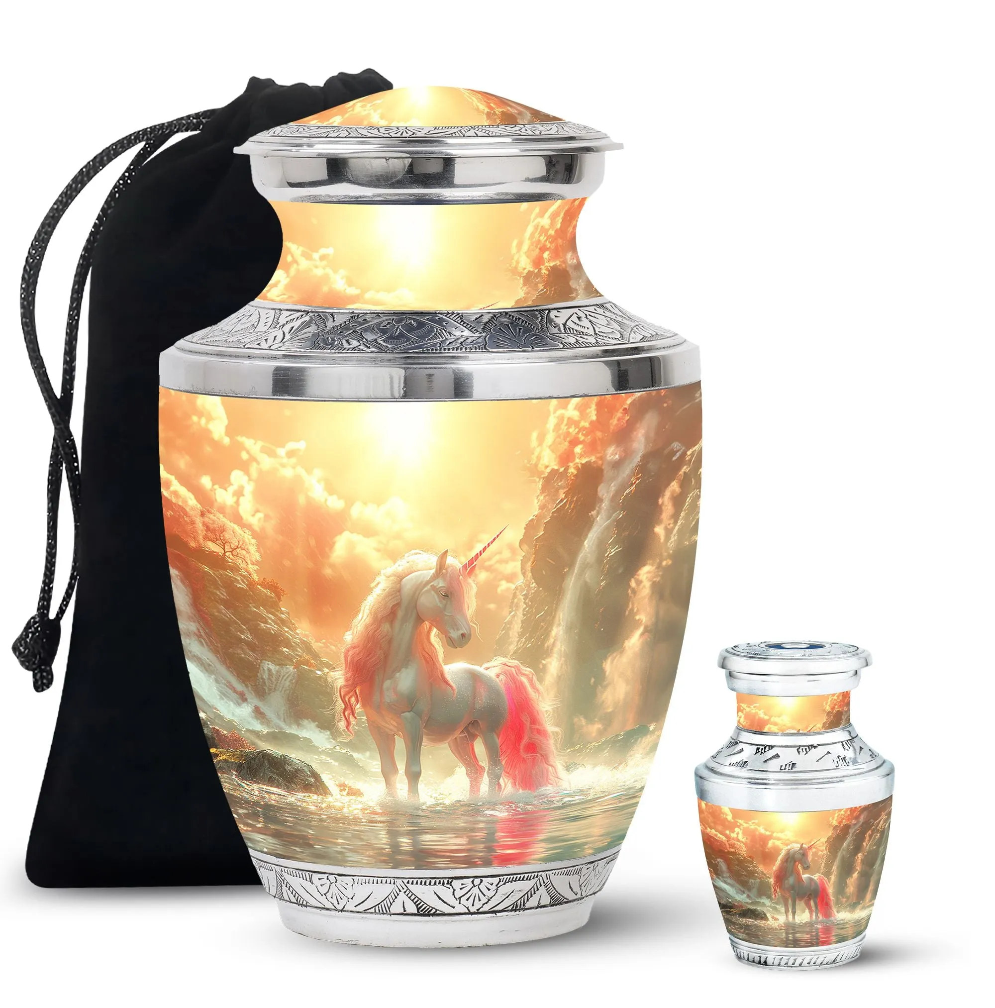 Mystical Dawn Unicorn - Unicorn Urn Memorial, Funeral Shape Urn