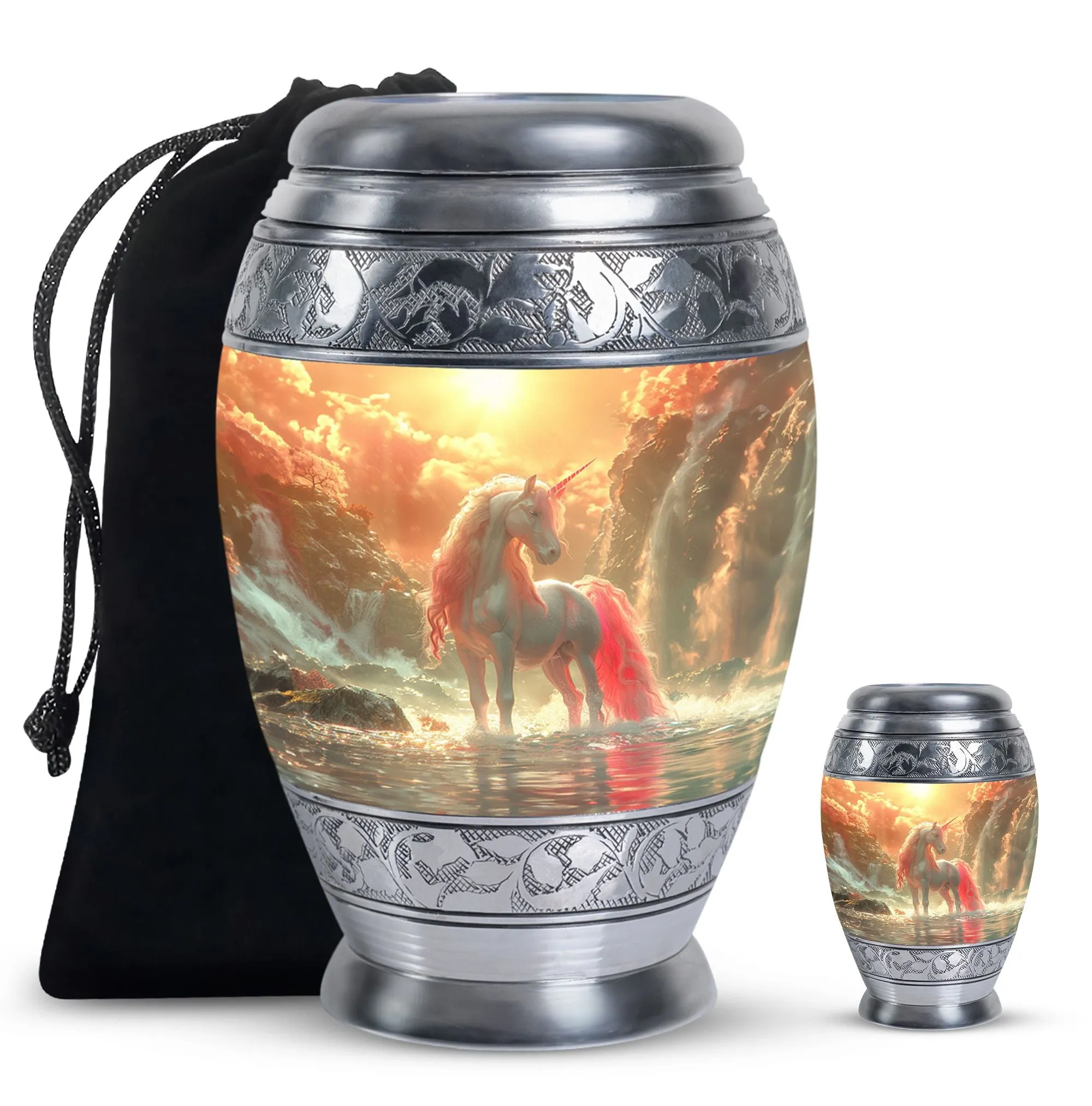 Mystical Dawn Unicorn - Unicorn Urn Memorial, Funeral Shape Urn