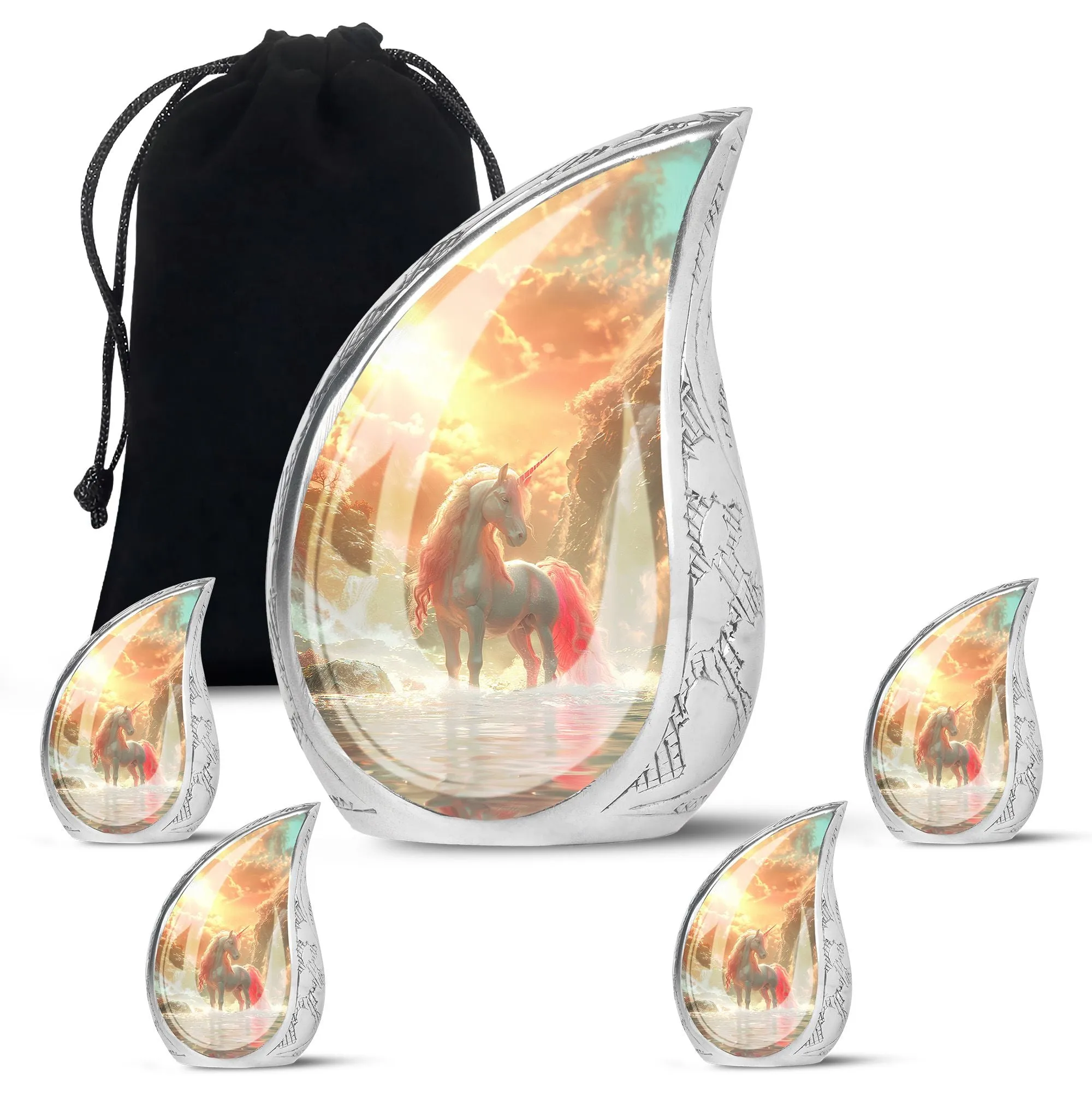 Mystical Dawn Unicorn - Unicorn Urn Memorial, Funeral Shape Urn
