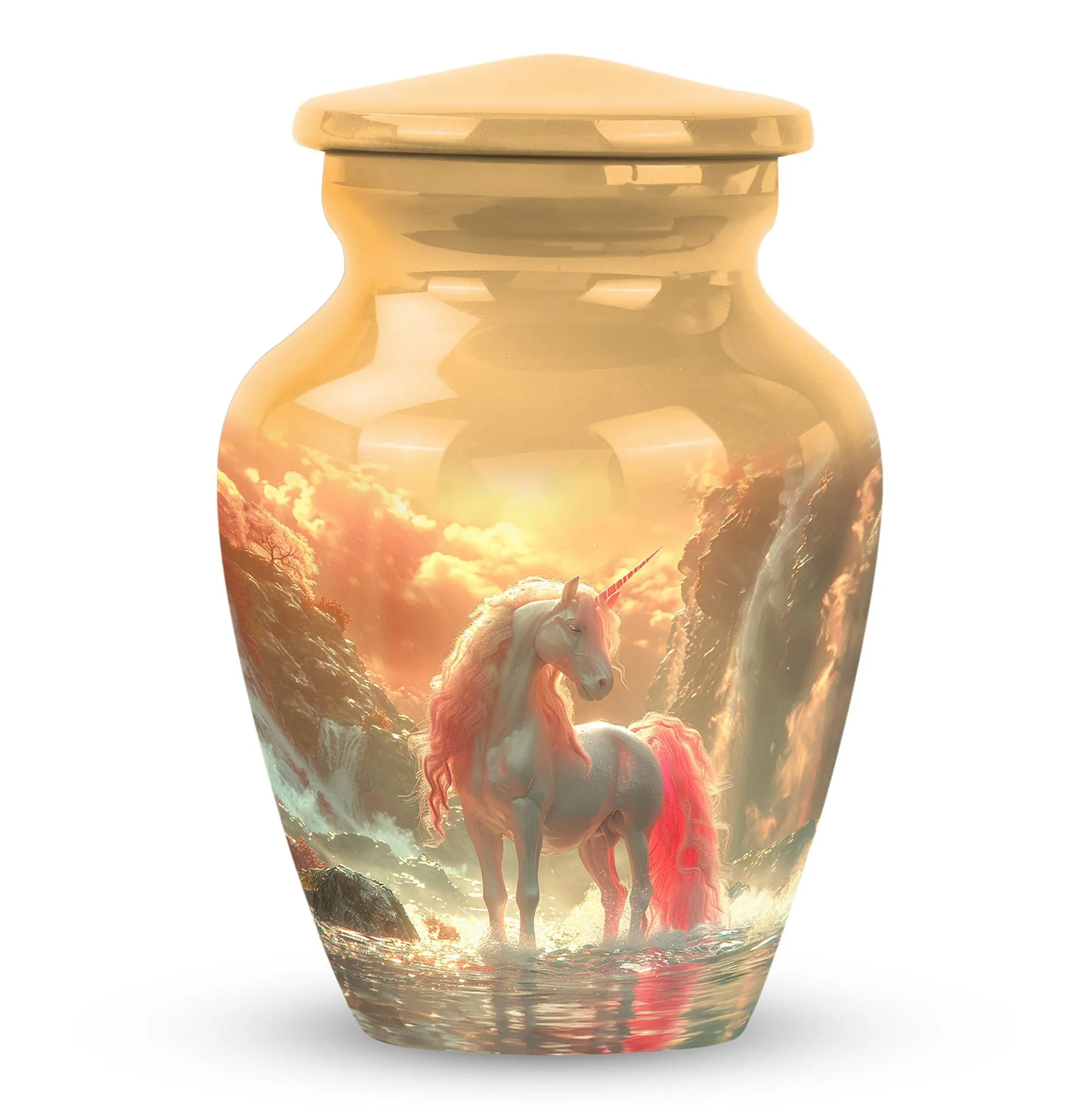 Mystical Dawn Unicorn - Unicorn Urn Memorial, Funeral Shape Urn