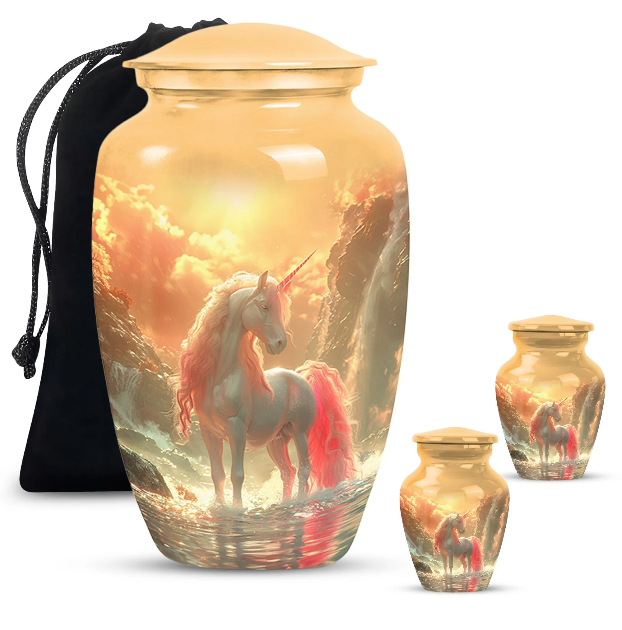 Mystical Dawn Unicorn - Unicorn Urn Memorial, Funeral Shape Urn
