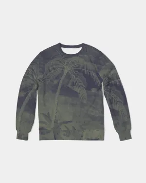 Navy Palm Breeze Crewneck Pullover Sweatshirt Sweater