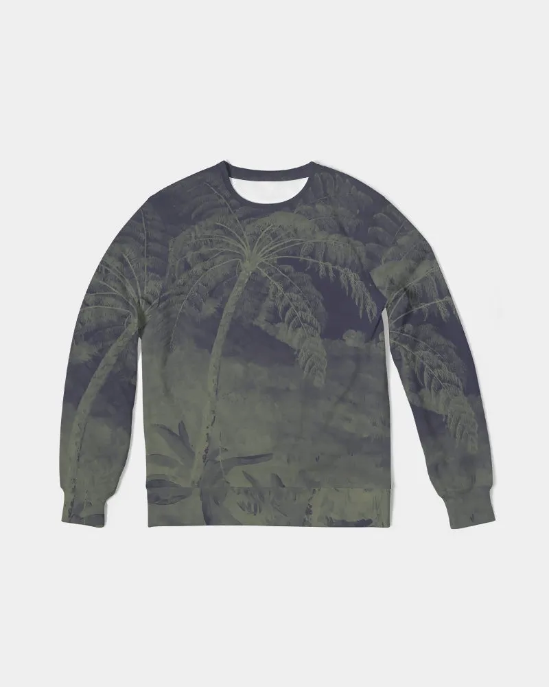 Navy Palm Breeze Crewneck Pullover Sweatshirt Sweater