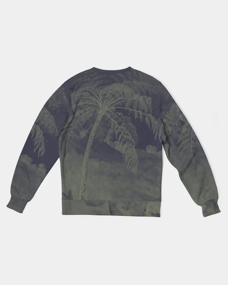 Navy Palm Breeze Crewneck Pullover Sweatshirt Sweater