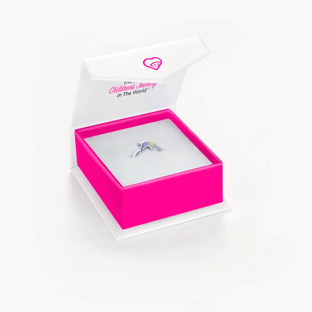 Neon Unicorn Size 3-5 Baby / Toddler / Kids Ring Enamel - Sterling Silver