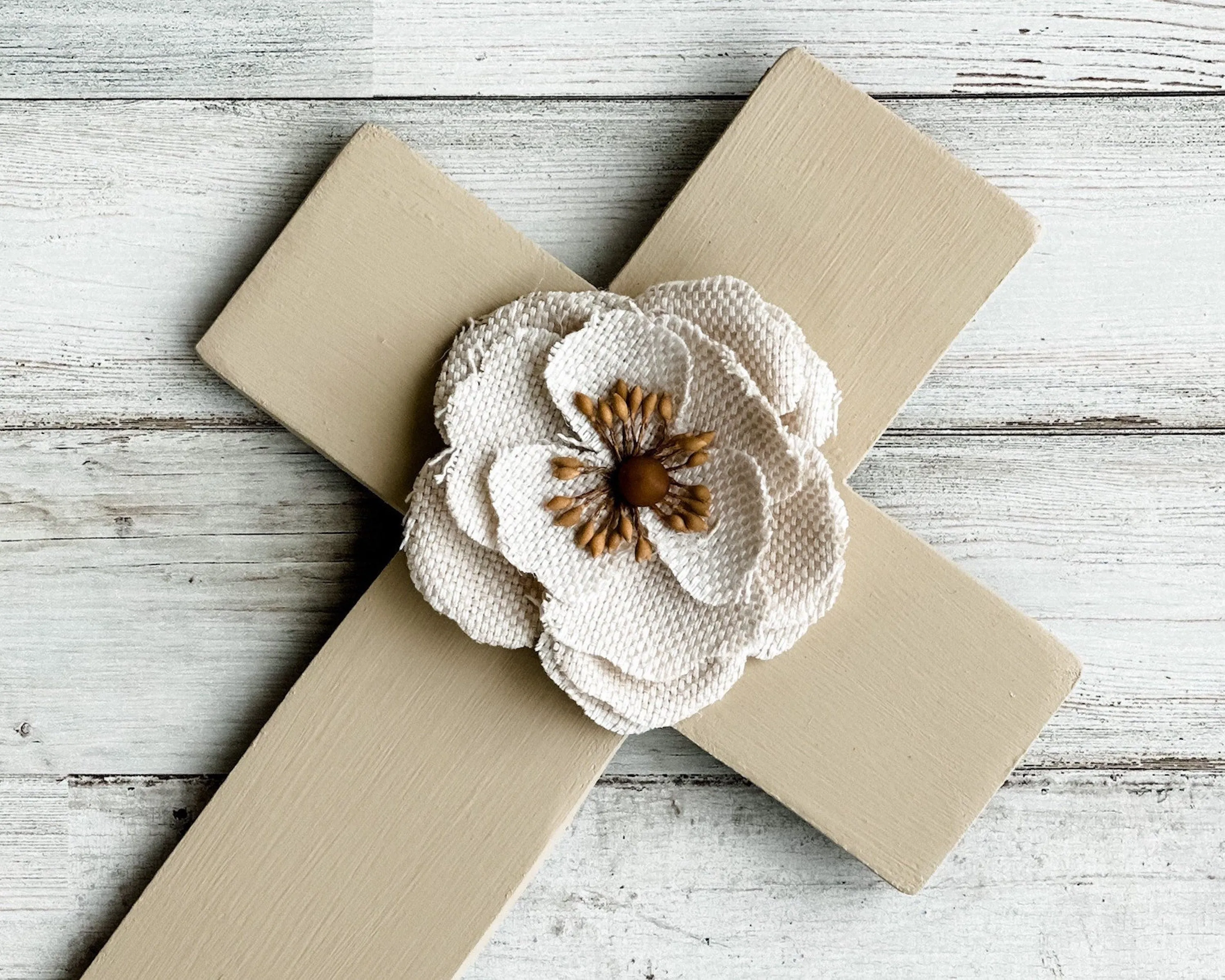 Neutral brown wooden wall hanging cross