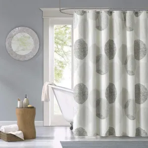 New Madison Park Knowles Modern Clean Print Fabric Shower Curtain , Geometric Casual Shower Curtains for Bathroom , 72 X 72 , Grey