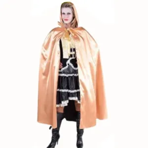 Orange Satin Hooded Cape