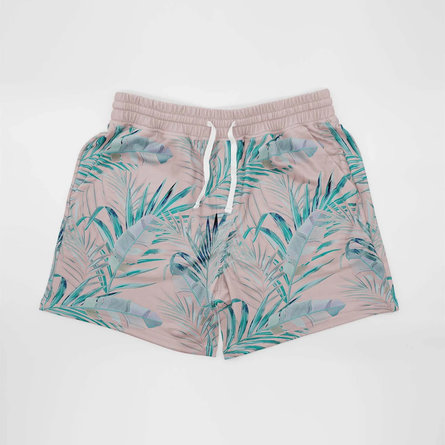 Pacific Palms Pale Pink Men's Casual Athletic Shorts
