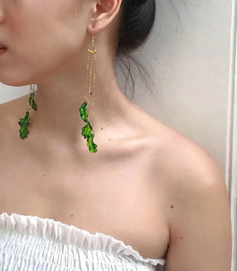 Palm Three Drop Earrings