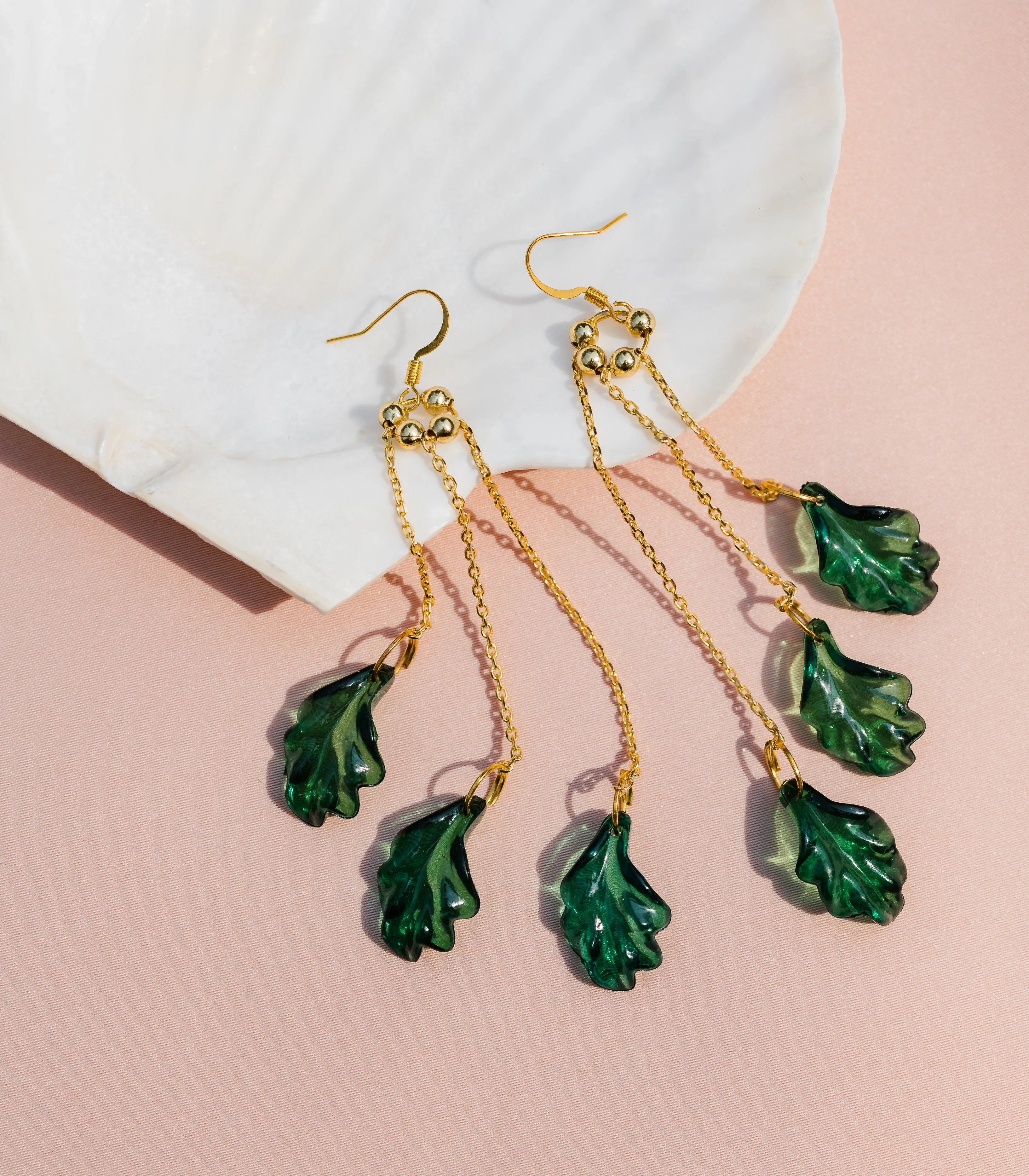 Palm Three Drop Earrings
