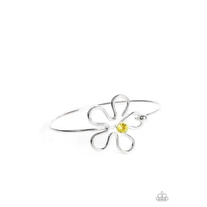 Paparazzi  Floral Innovation - Yellow Rhinestone Bracelet